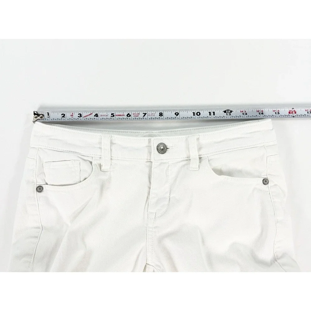 Tommy Bahama Women's 2 White Crop Denim Jeans Straight Stretch Casual Pants